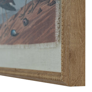 Flora & Fauna Collection Sandpipers On Linen In Beaded Frame_3805