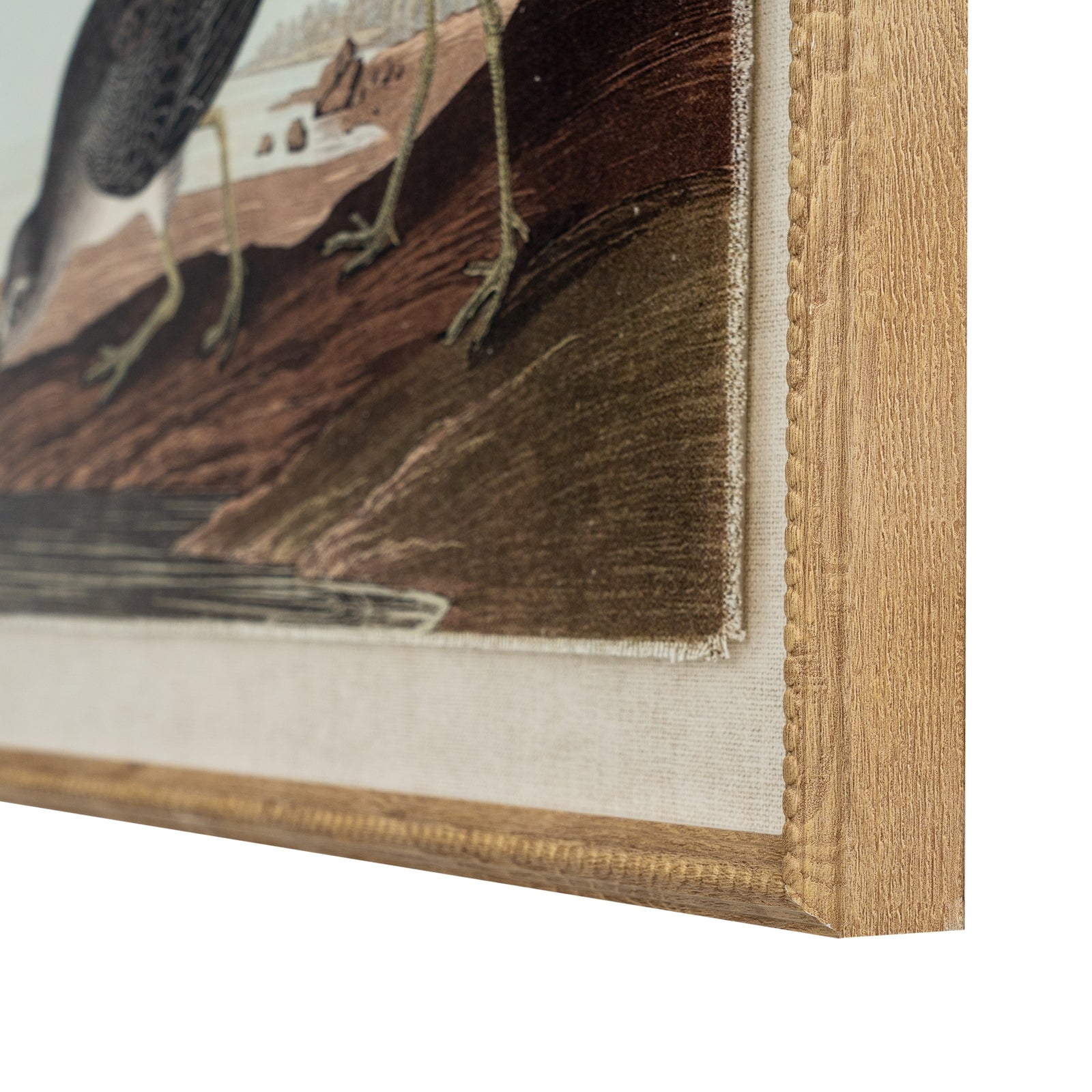 Flora & Fauna Collection Snipes On Linen In Beaded Frame_3811