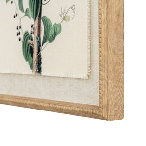 Flora & Fauna Collection Shrikes On Linen In Beaded Frame_3808