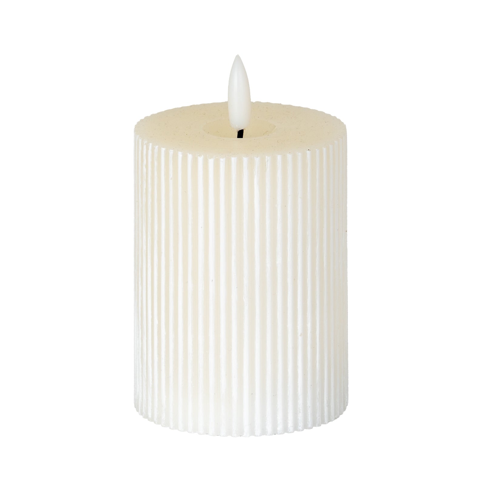 Luxe Collection Natural Glow Texture Ribbed LED Candle_2270