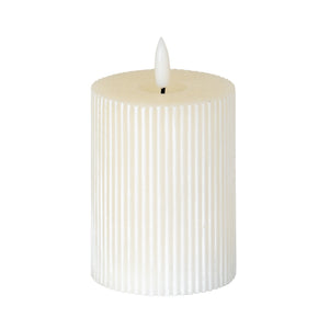 Luxe Collection Natural Glow Texture Ribbed LED Candle_2270