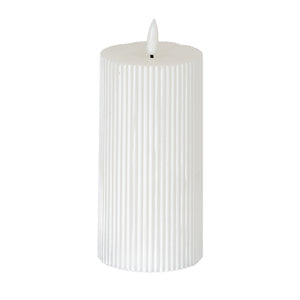 Luxe Collection Natural Glow Texture Ribbed LED Candle_2281