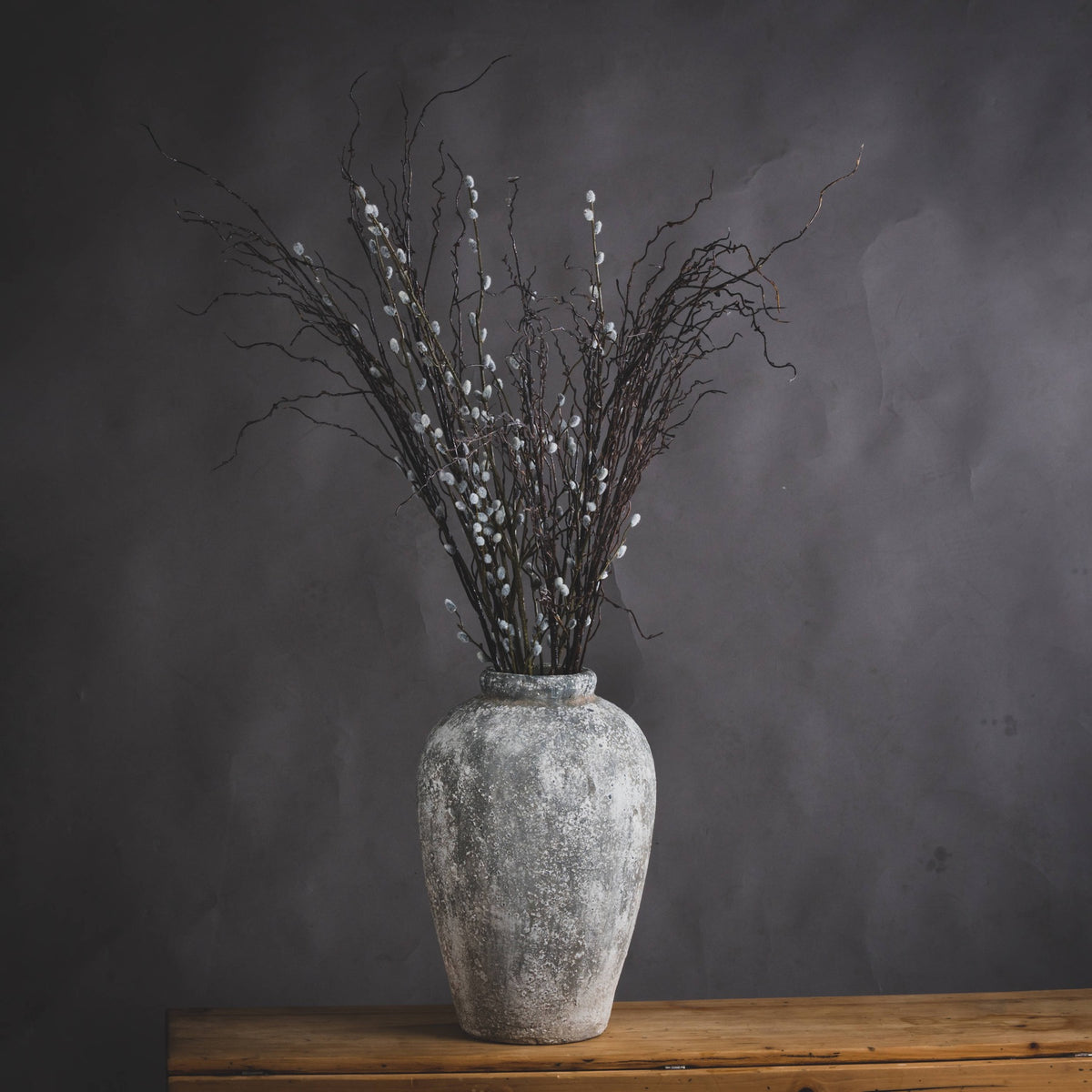 Aged Stone Tall Ceramic Vase_1199