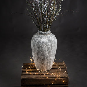 Aged Stone Tall Ceramic Vase_1198