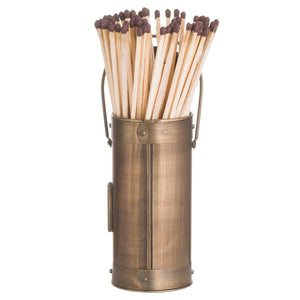 Antique Bronze Matchstick Holder With 60 Matches_4247