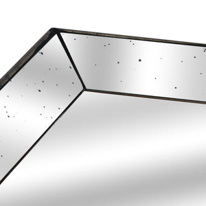 Astor Distressed Mirrored Square Tray W/Wooden Detailing Lge_1345