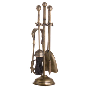 Ball Topped Companion Set In Antique Brass_4270