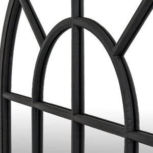 Black Wood Arched Window Mirror_4112