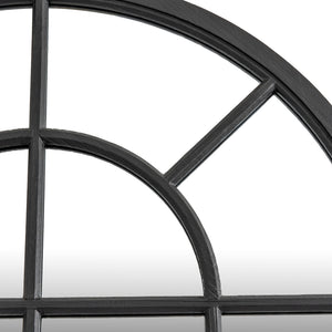 Black Wood Arched Window Mirror_4111