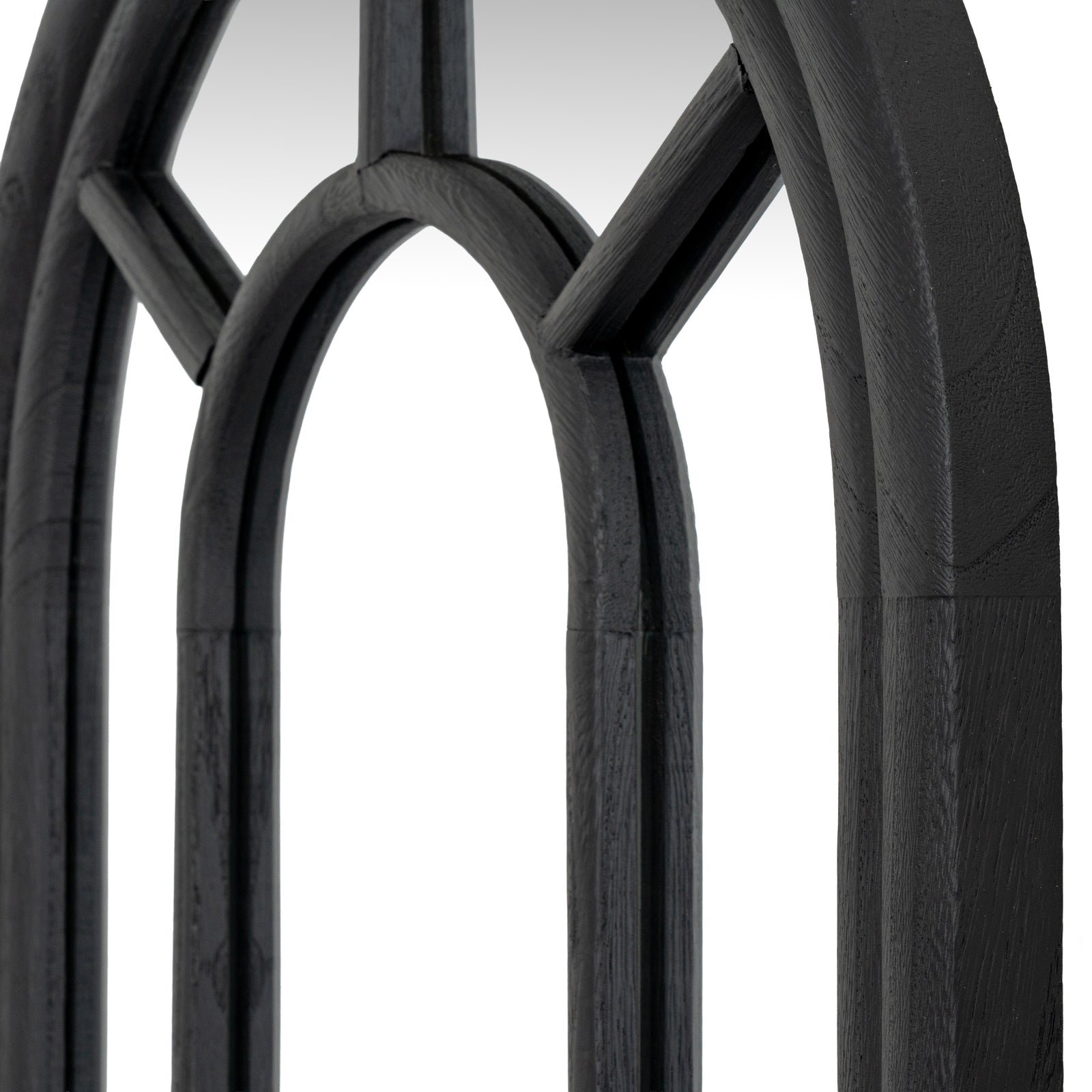 Black Wood Tall Arched Window Mirror_4124