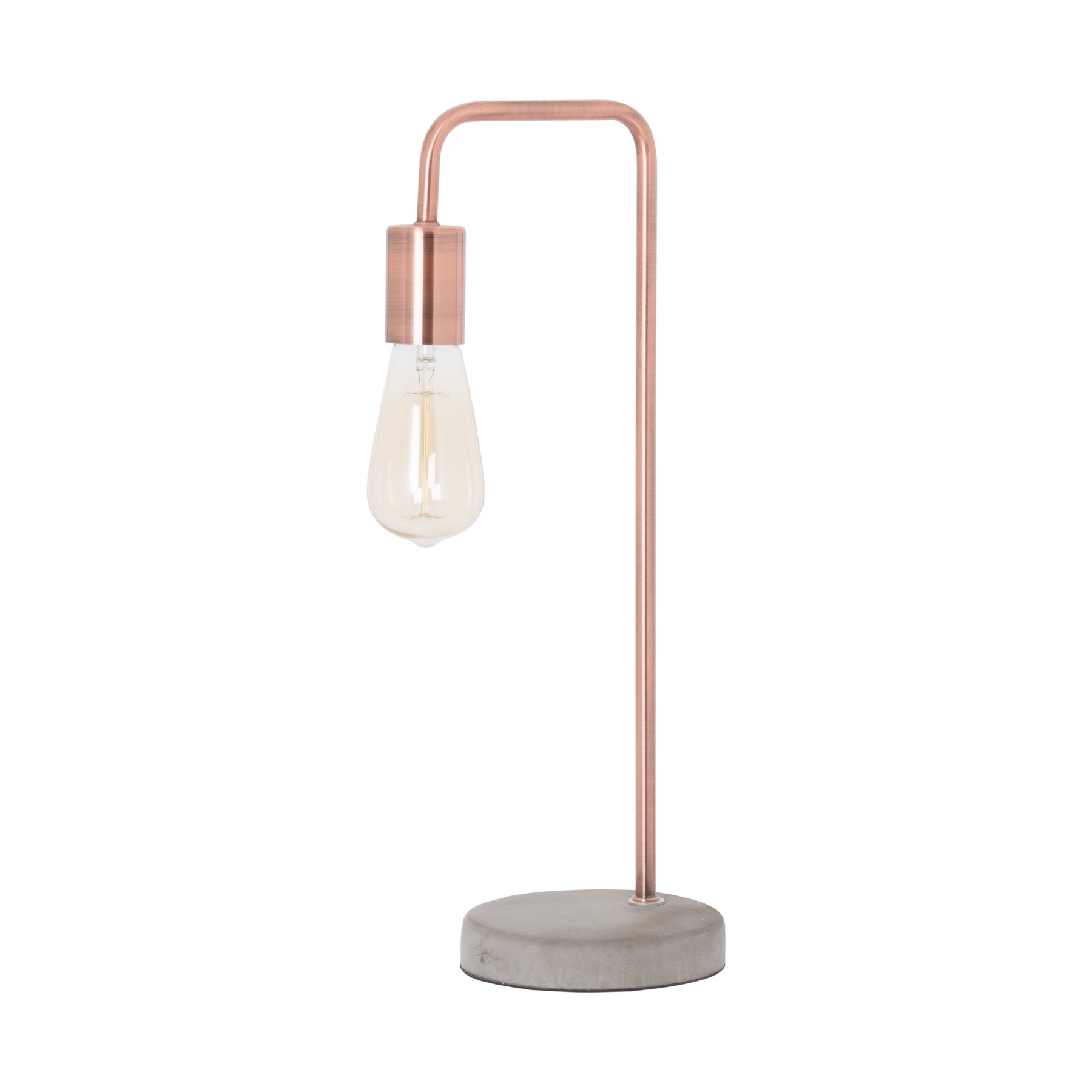 Copper Industrial Lamp With Stone Base_764