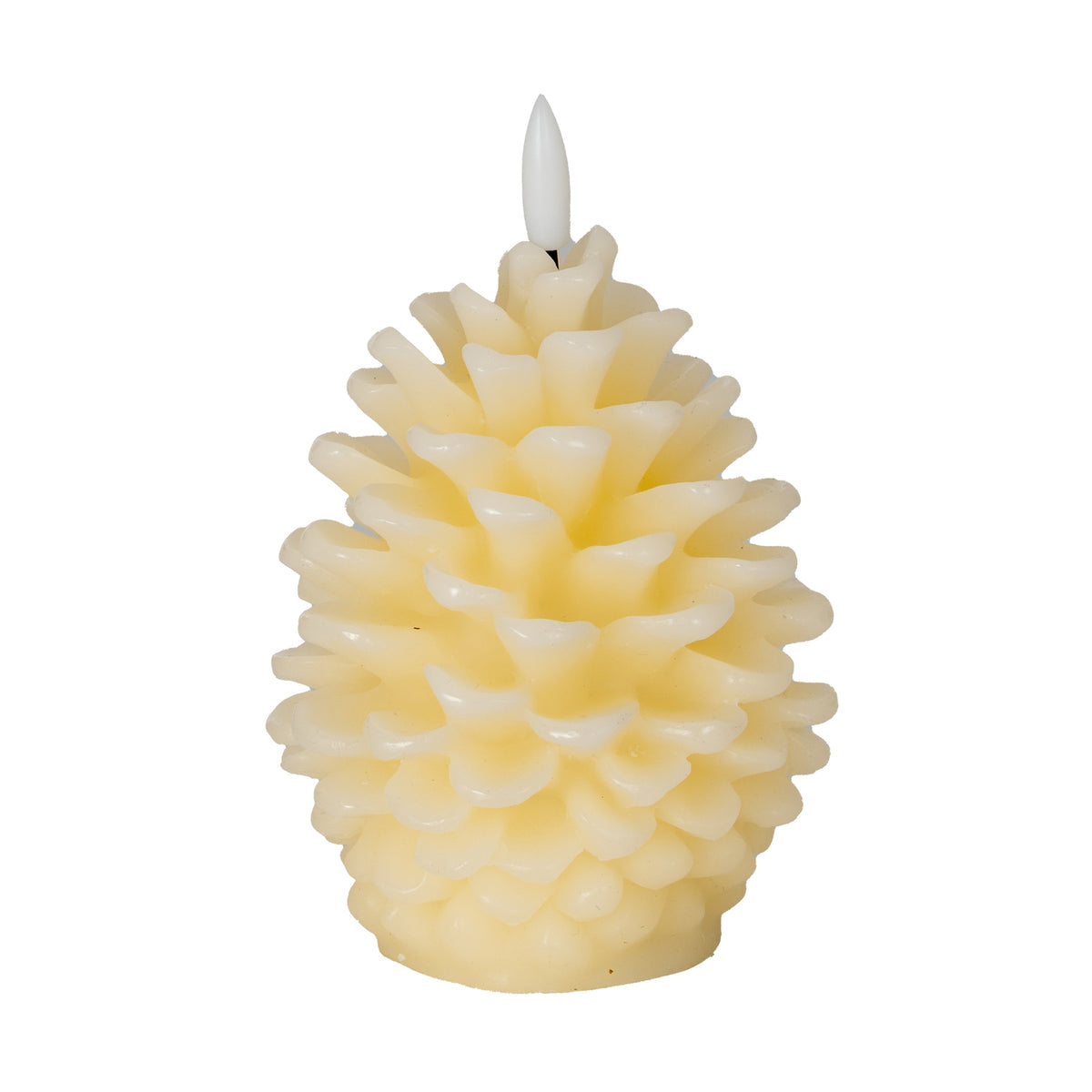 Luxe Collection Natural Glow Cream Pinecone LED Wax Candle_2323
