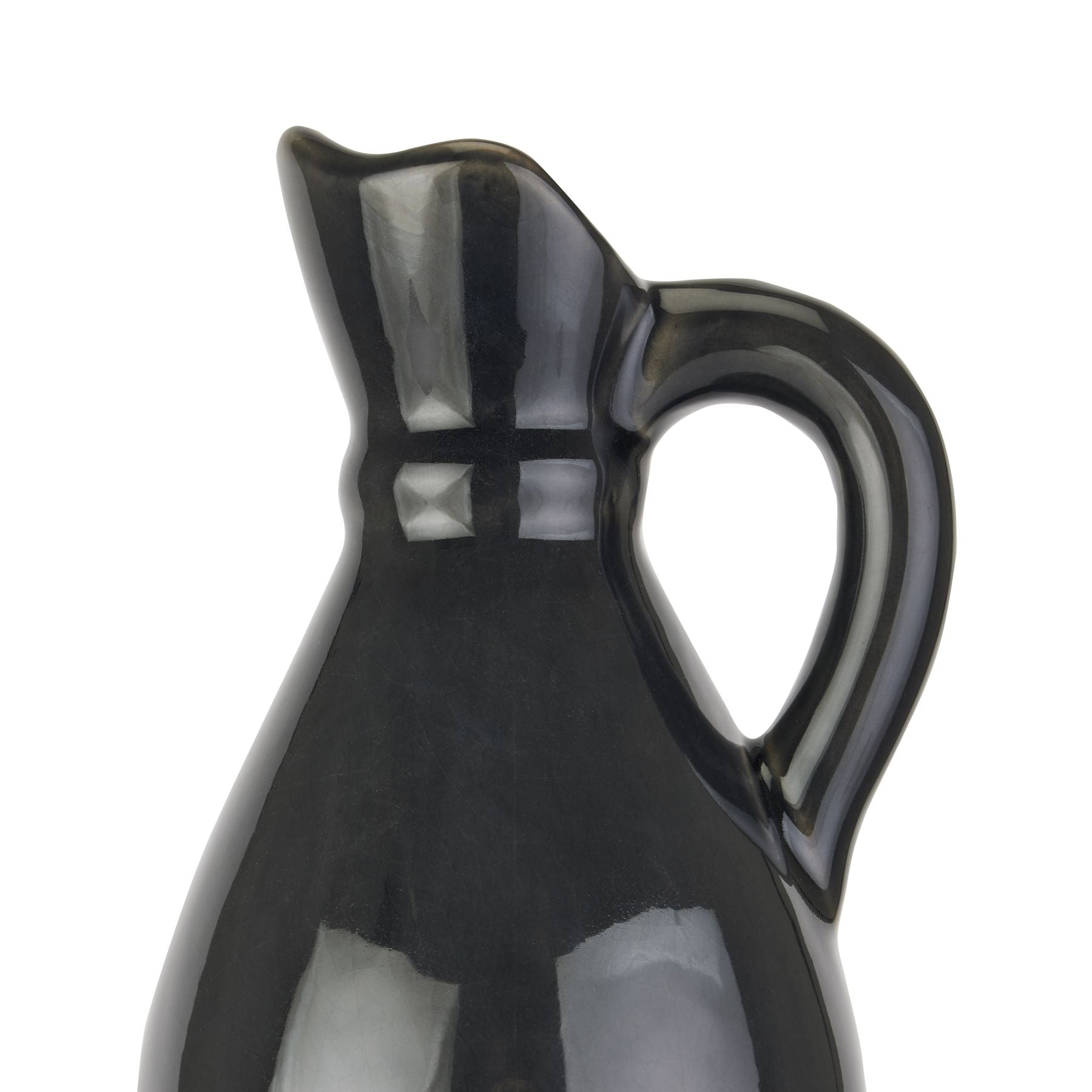 Decorative Tall Navy Stoneware Jug_1654