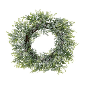 Frosted Pine Wreath With Pinecones_4858