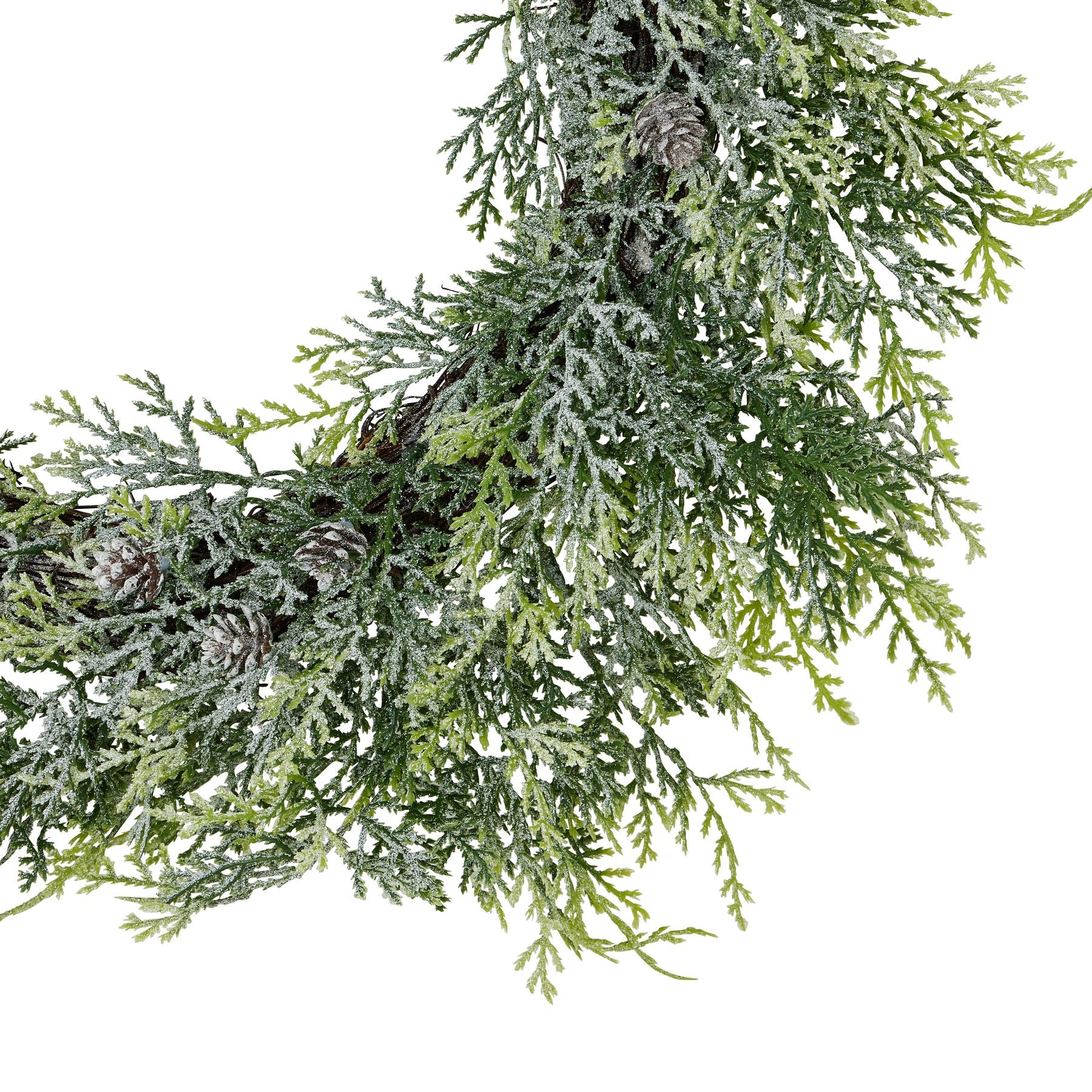 Frosted Pine Wreath With Pinecones_4859