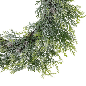 Frosted Pine Wreath With Pinecones_4859