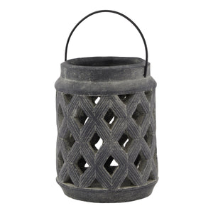 Amalfi Grey Lattice Lantern_693