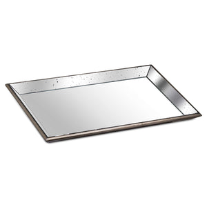 Astor Distressed Mirrored Tray With Wooden Detailing_1338
