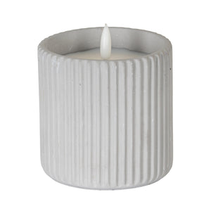 Luxe Collection Natural Glow Ribbed Large Led Candle_2306