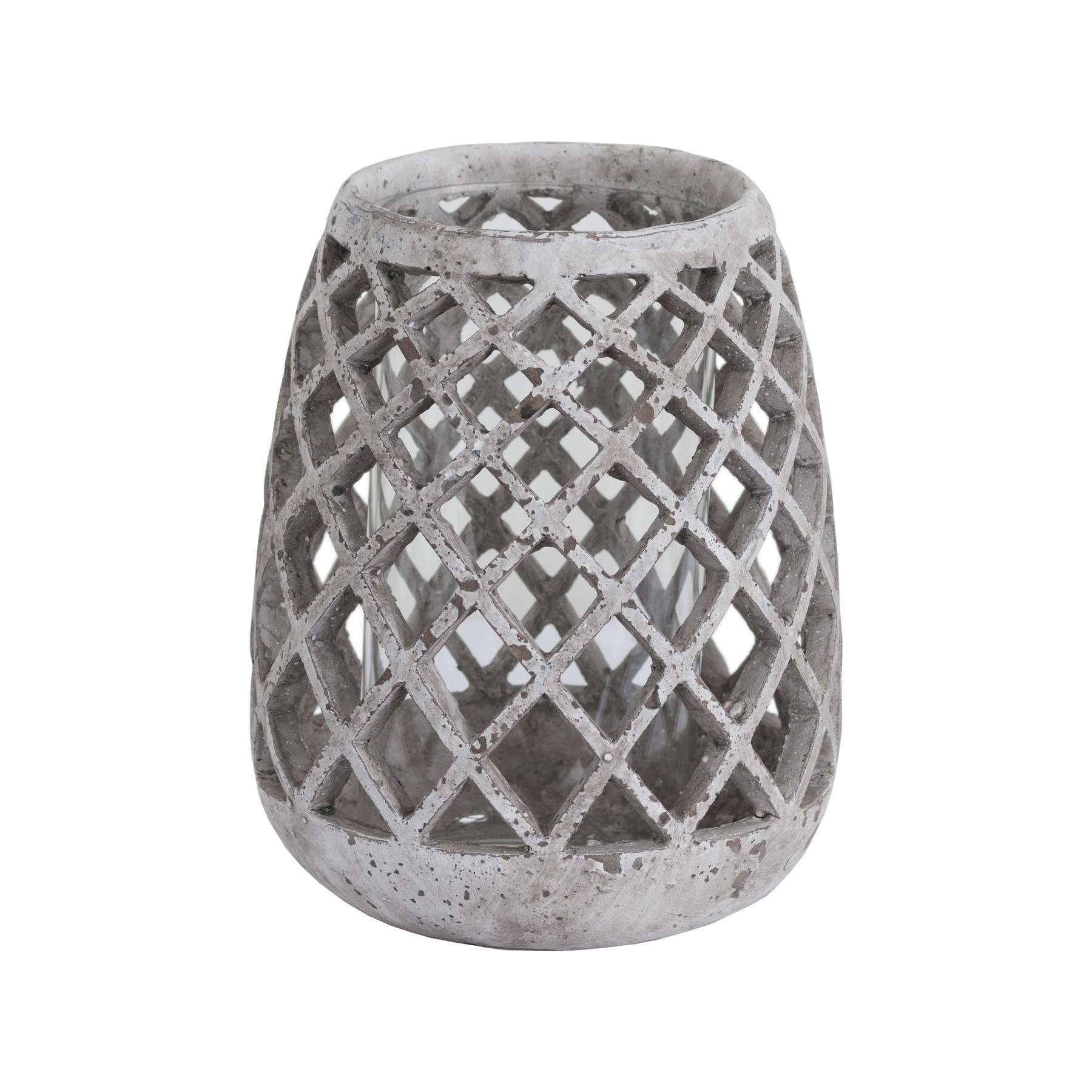 Large Conical Ceramic Lattice Hurricane Lantern_1868
