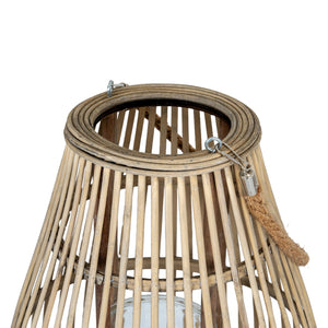 Large Ellipse Wicker Lantern With Glass Holder_868