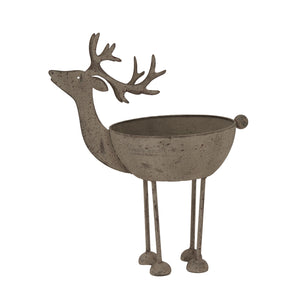 Large Rustic Metal Reindeer Bowl_1965