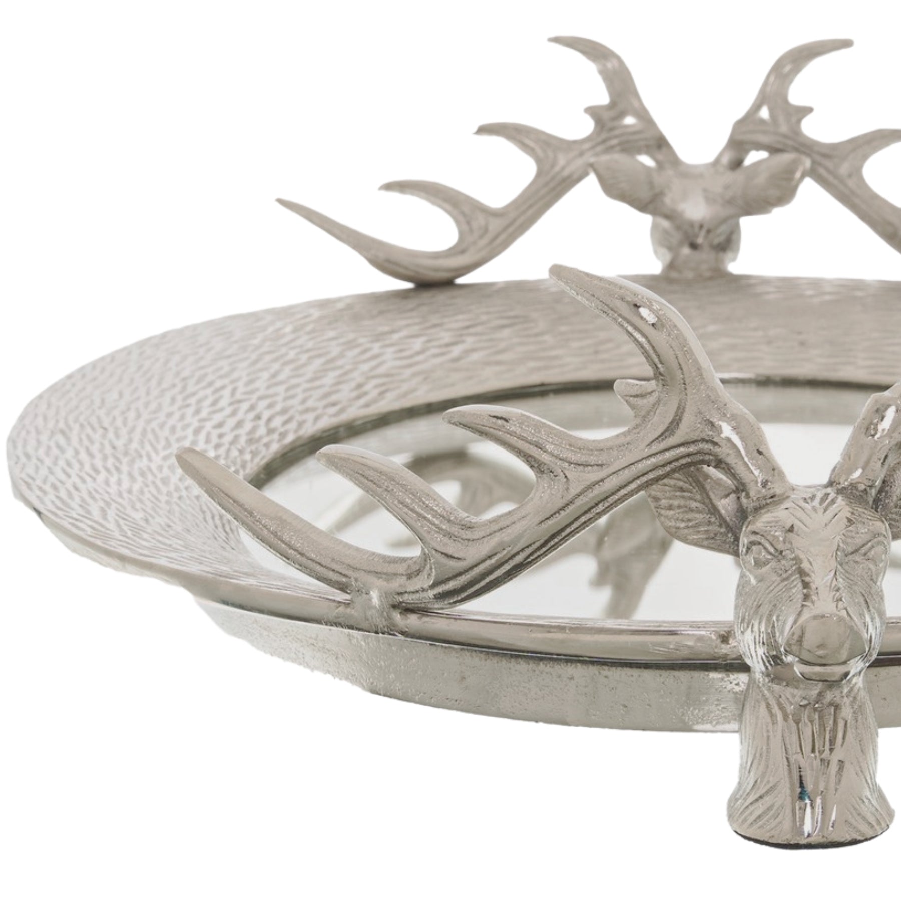 Large Mirrored Tray With Stag Heads_1911