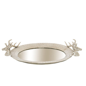 Large Mirrored Tray With Stag Heads_1912