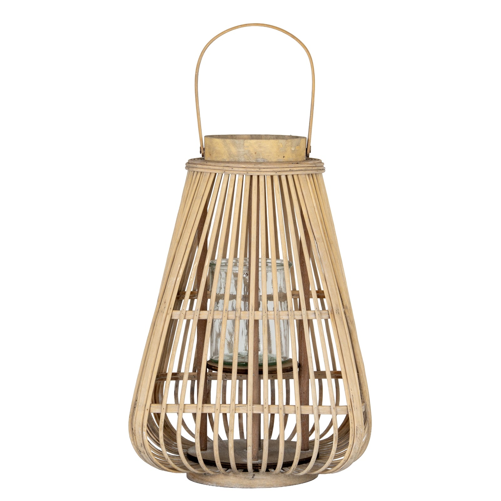 Peardrop Wicker Lantern With Glass Holder_875