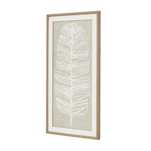 Large Plume White Feather Art Mounted In Beaded Frame_3841