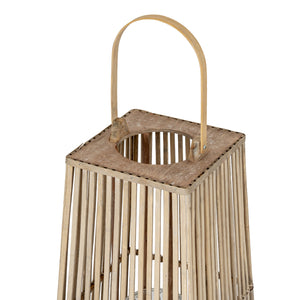 Large Silo Wicker Lantern With Glass Holder_886