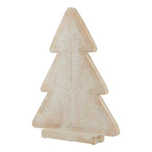 White Wash Collection Wooden Patterned Decorative Tree_3573