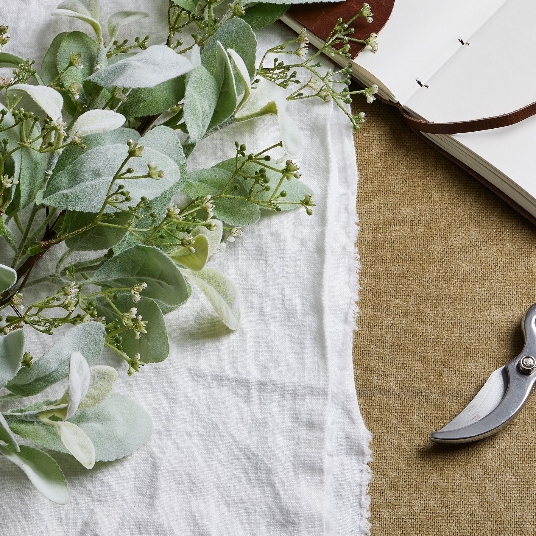 Large Winter Sprig With Lambs Ear And Wax Flower_5177