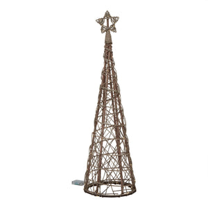 LED Wicker Christmas Tree With Star_3207