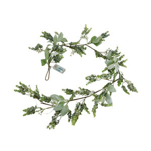 LED Winter Garland With Eucalyptus And Lambs Ear_5184