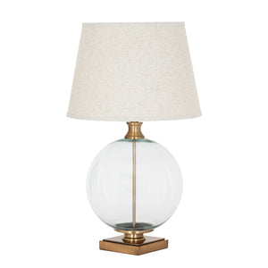 Lunel Glass Orb Table Lamp With Edged Linen Shade_911