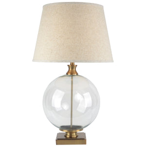 Lunel Glass Orb Table Lamp With Edged Linen Shade_910