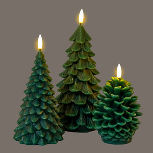 Luxe Collection Natural Glow Cream Pinecone LED Wax Candle_2341