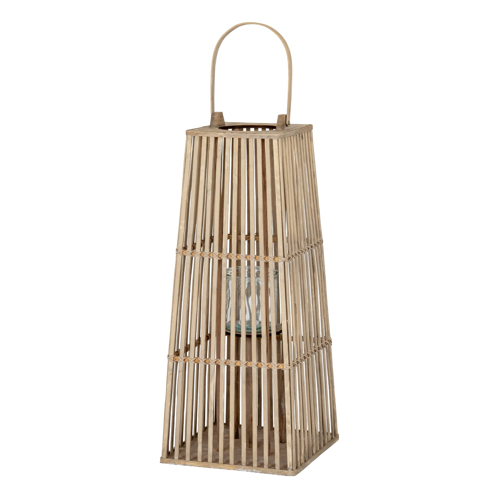 Large Silo Wicker Lantern With Glass Holder_951