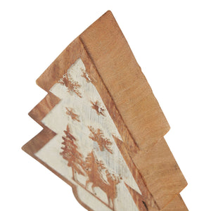 Natural Wooden Snow Scene Tree Decoration_2724