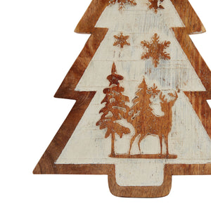 Natural Wooden Snow Scene Tree Decoration_2723