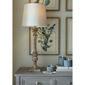 Pallido Candlestick Table Lamp With Linen Shade_997