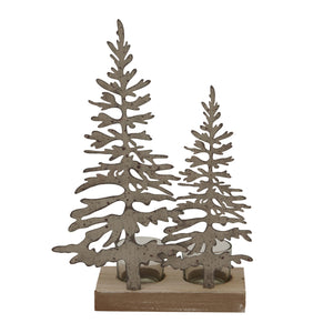 Rustic Double Silhouette Trees On Stand_2858