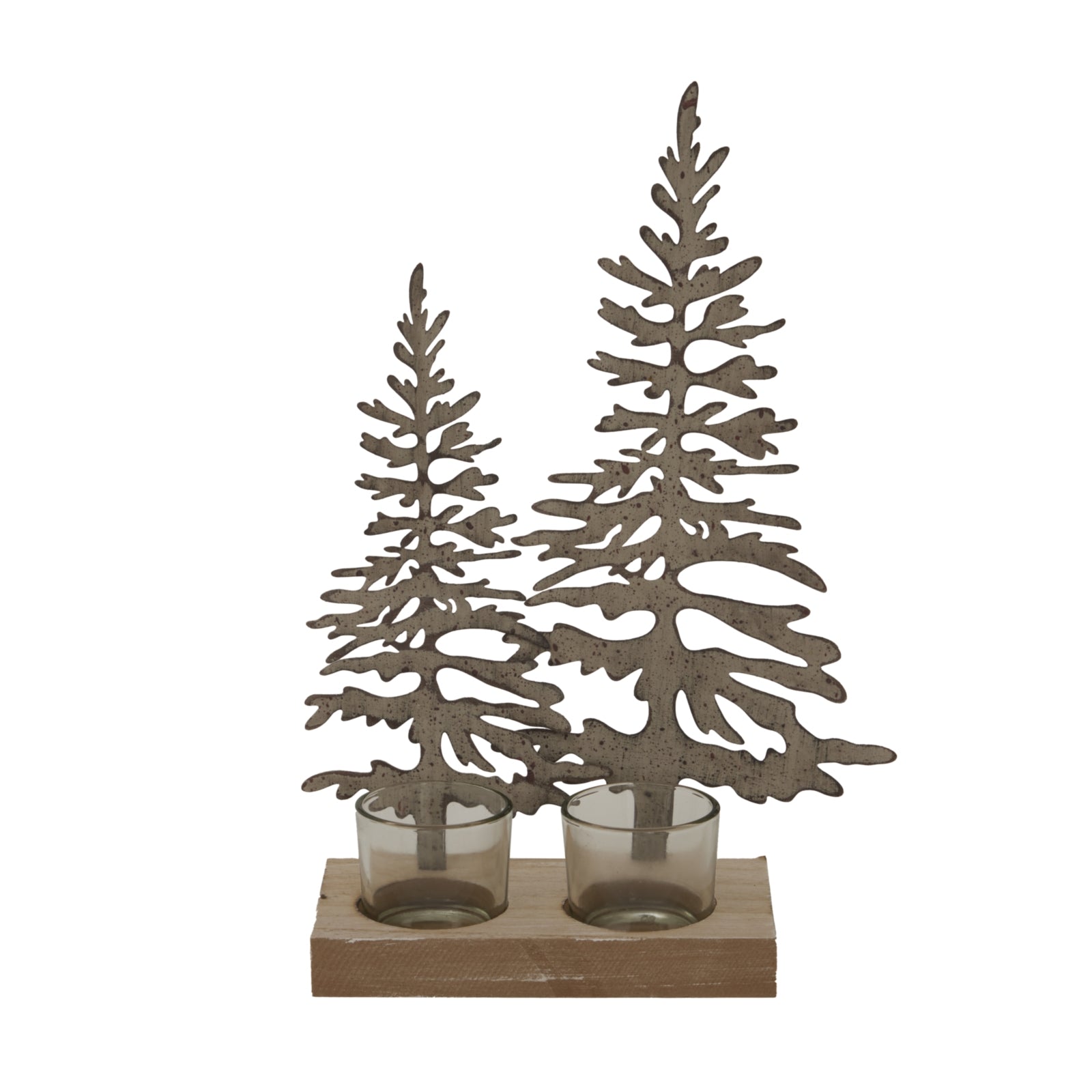 Rustic Double Silhouette Trees On Stand_2859