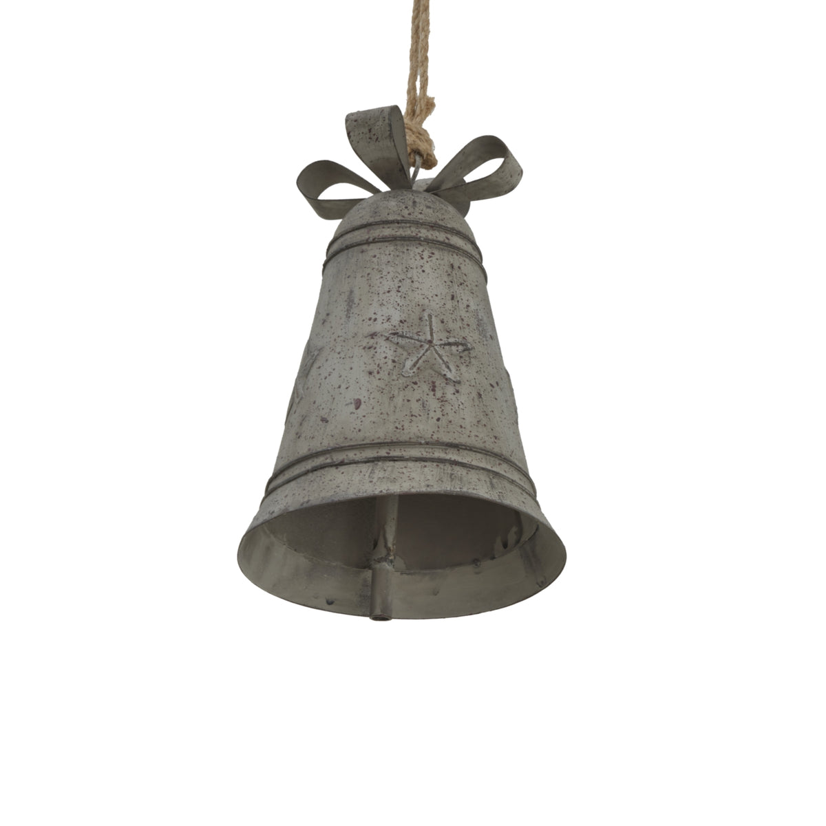 Rustic Metal Hanging Bell With Bow_2876