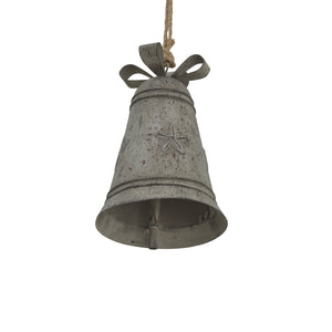 Rustic Metal Hanging Bell With Bow_2876