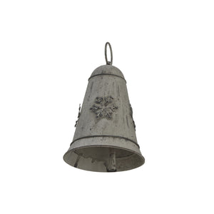 Rustic Metal Hanging Bell With Snowflake_2878