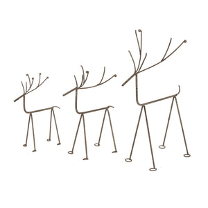 Rustic Metal Reindeer On Stand_2895