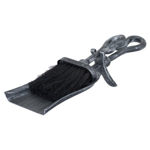 Silver Brushed Steel Crook Top Hearth Tidy Set_4341