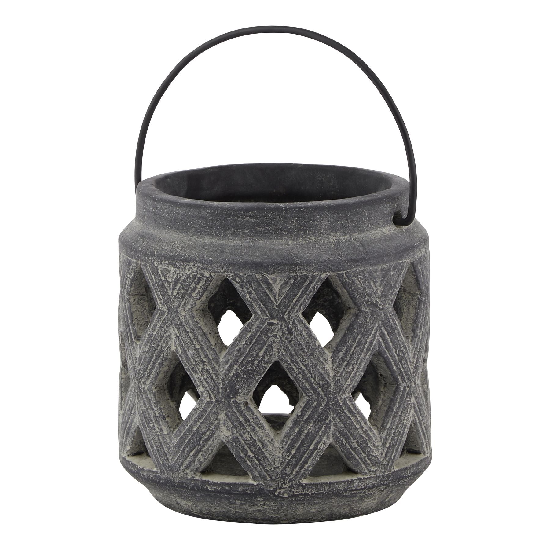 Amalfi Grey Lattice Lantern_696